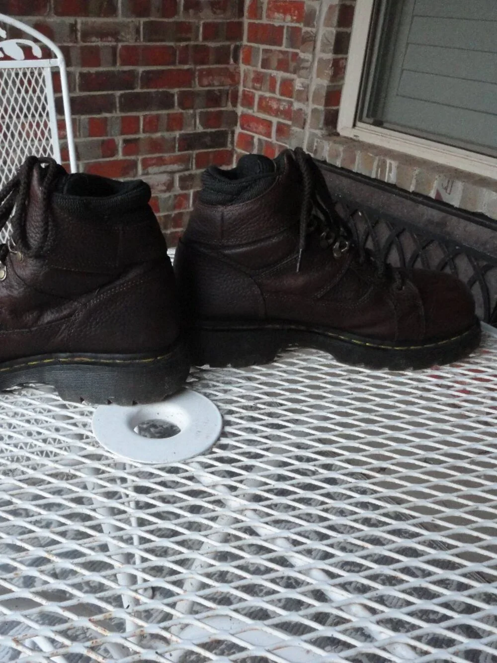 DR MARTENS Brown Leather Men's Steel Toe Safety Boots Size 10